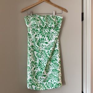 Vineyard Vines Silk Green and White Dress